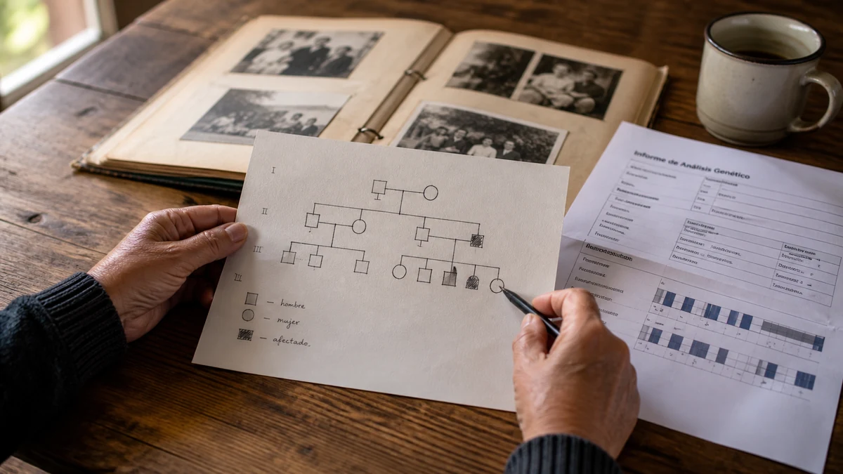 Estudio de la herencia genética mediante un árbol familiar y documentación clínica
