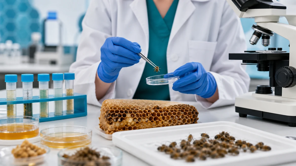 Comparación de loque americana y europea en laboratorio apícola
