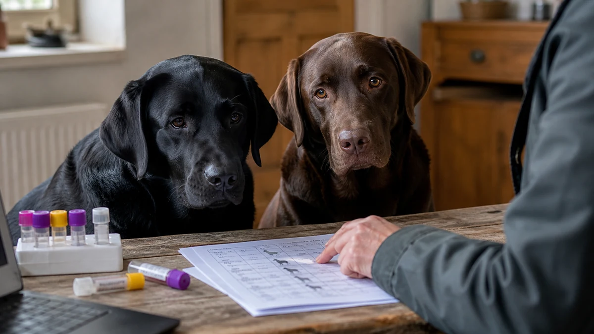 Labradores Retriever y muestras para estudiar enfermedades hereditarias